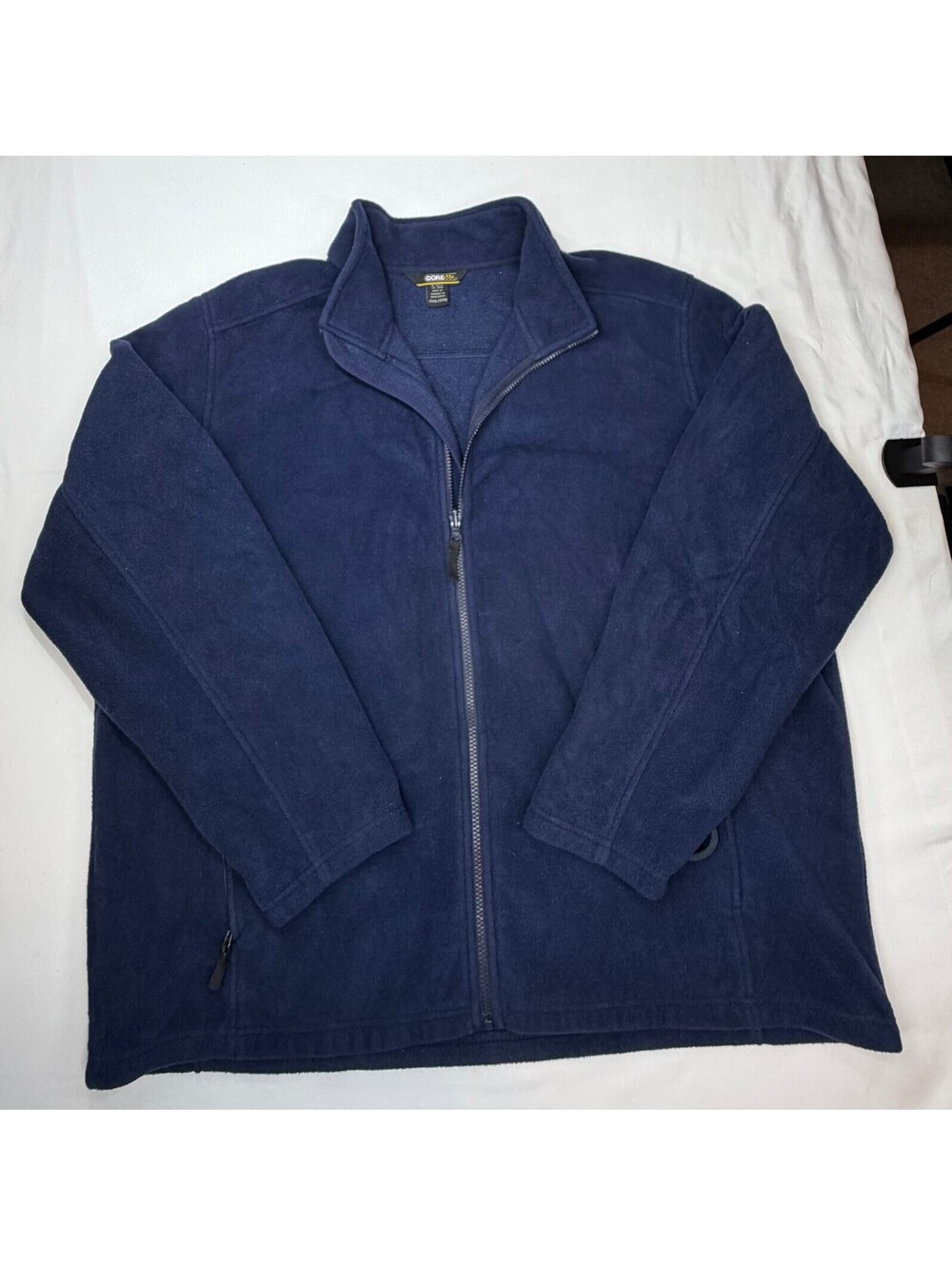 Core365 Men's Sweatshirt Full Zip Fleece Long Sleeve Zip Pockets Size 2XL Blue